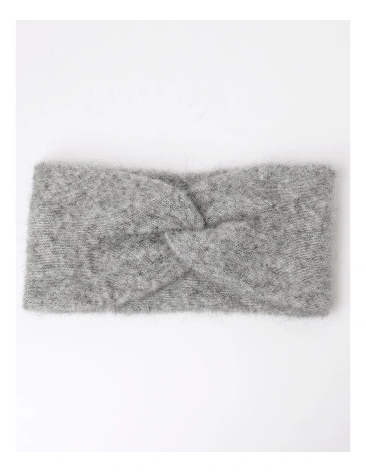 Twist Knit Headband in Grey
