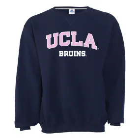 UCLA Pastel Pink Fleece Navy Crew