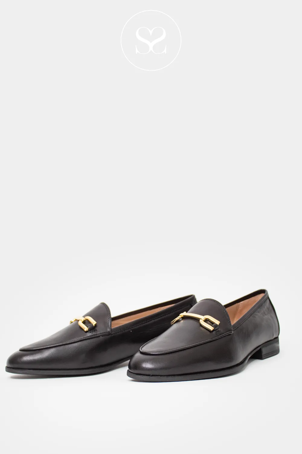 UNISA DAIMIEL BLACK LEATHER PENNY LOAFERS