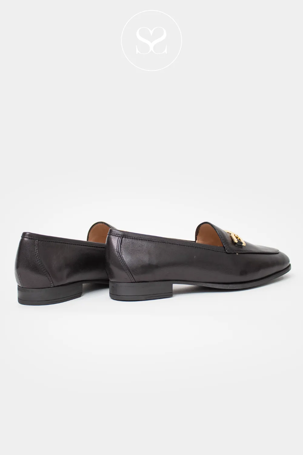 UNISA DAIMIEL BLACK LEATHER PENNY LOAFERS