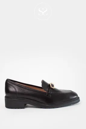 UNISA ESTIVA BLACK LEATHER CHUNKY LOAFERS