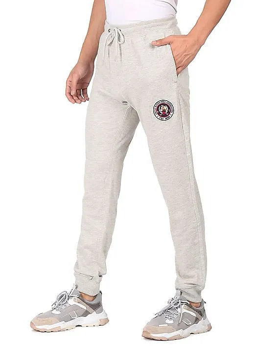 U.S. Polo Assn. Men Grey Mid Rise Solid Joggers