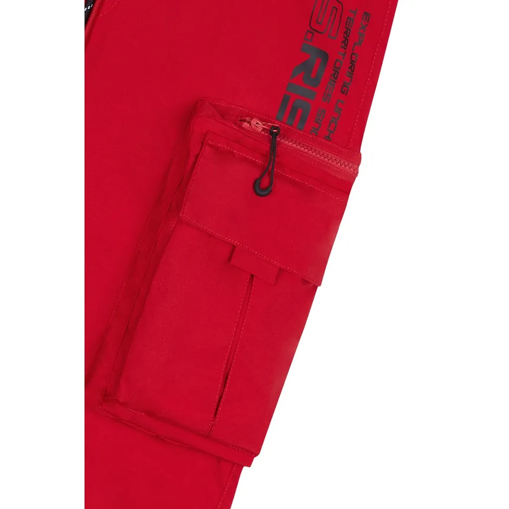Utility Windbreaker Pants - Red