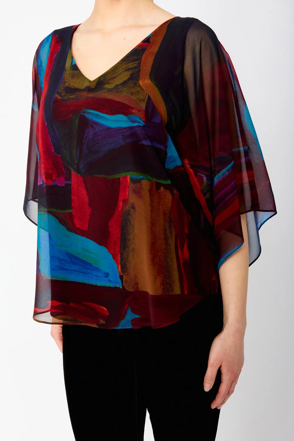 V-neck Sheer Pullover Style 243171