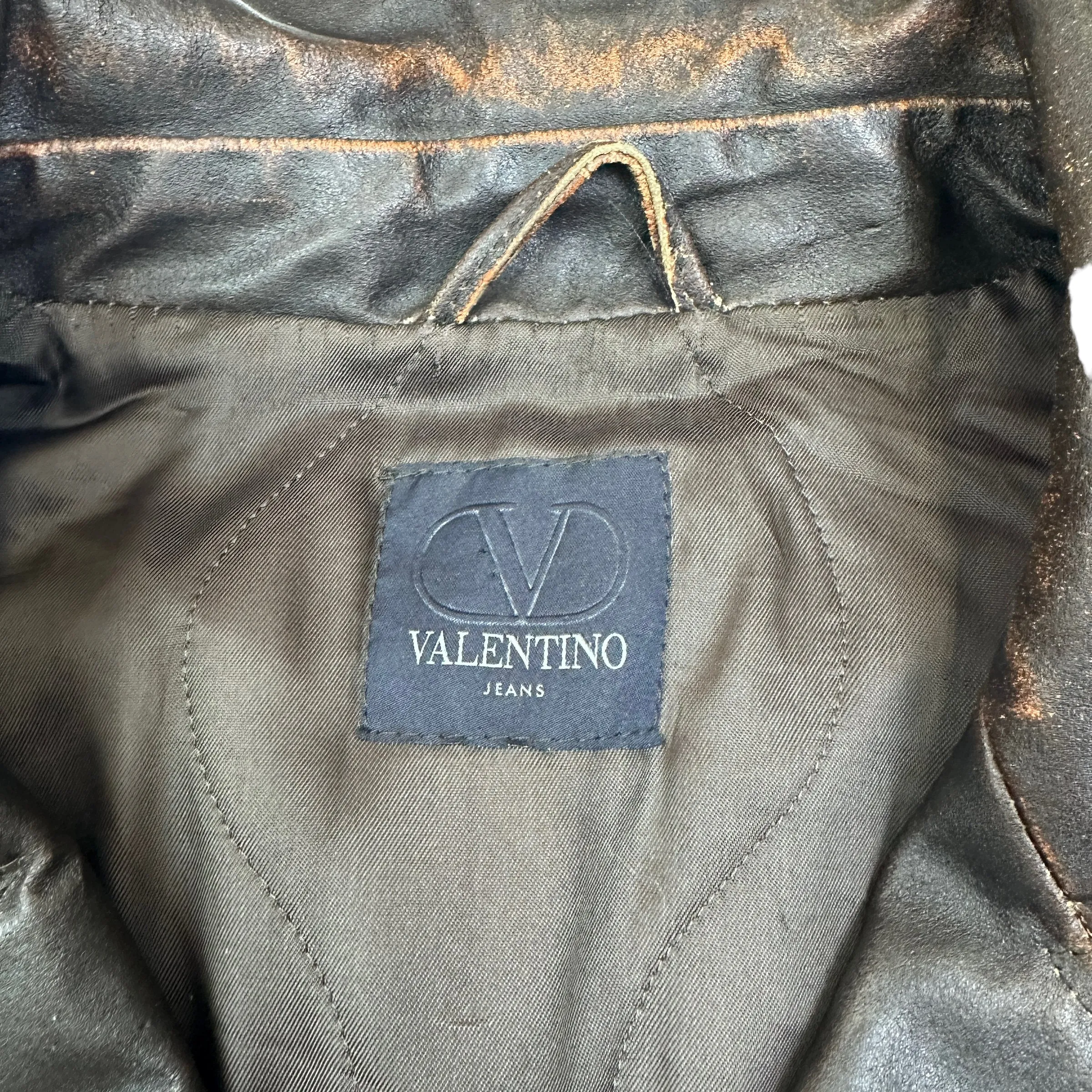 Valentino Jeans Leather Trench Coat Jacket