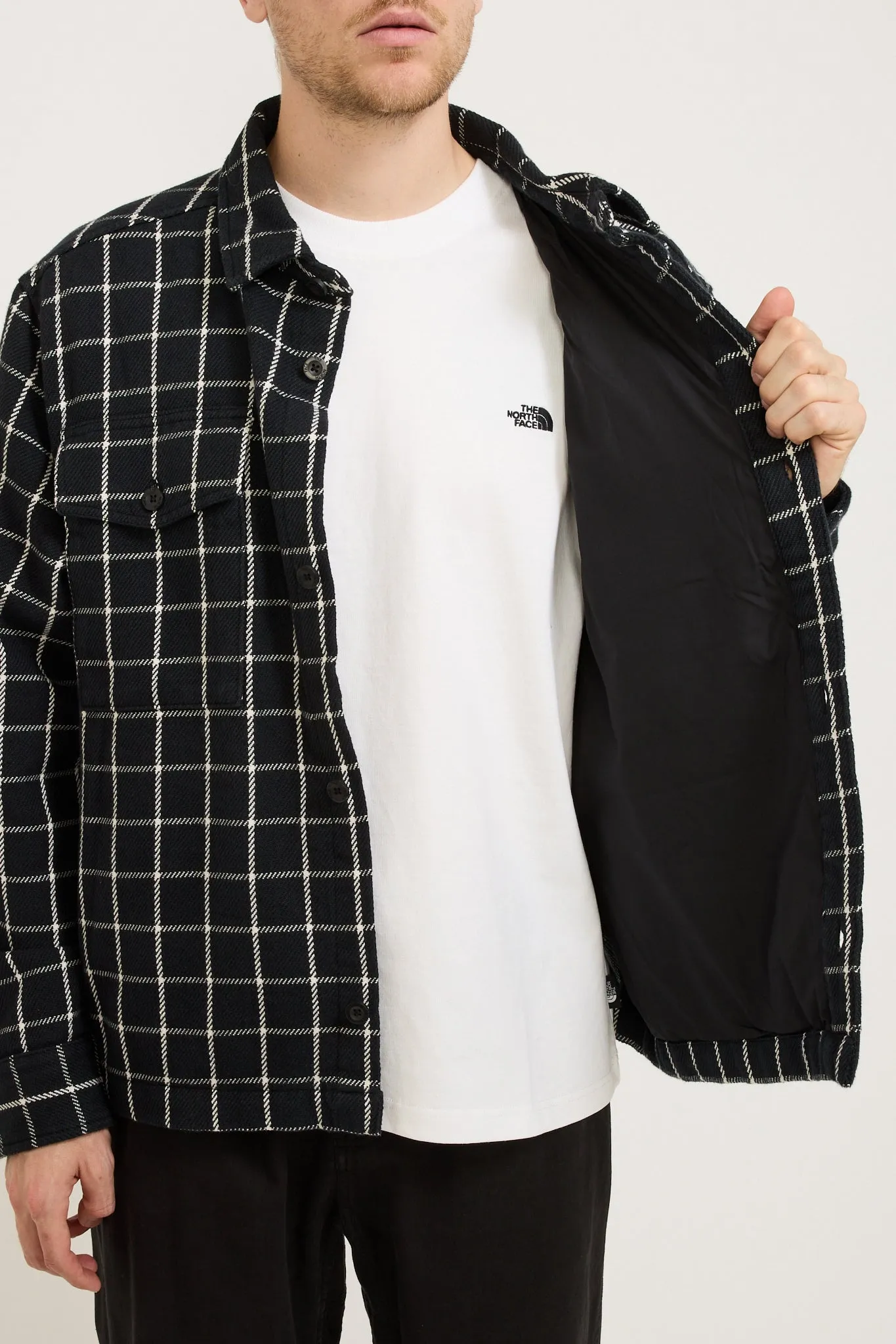 Valley Twill Utility Shacket Black Grid