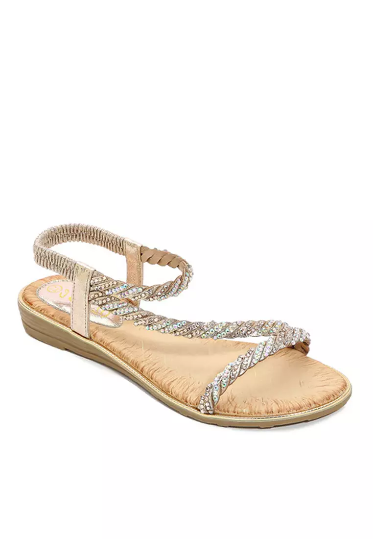 VANSA Iron stones Flat Sandals VSW-S1078