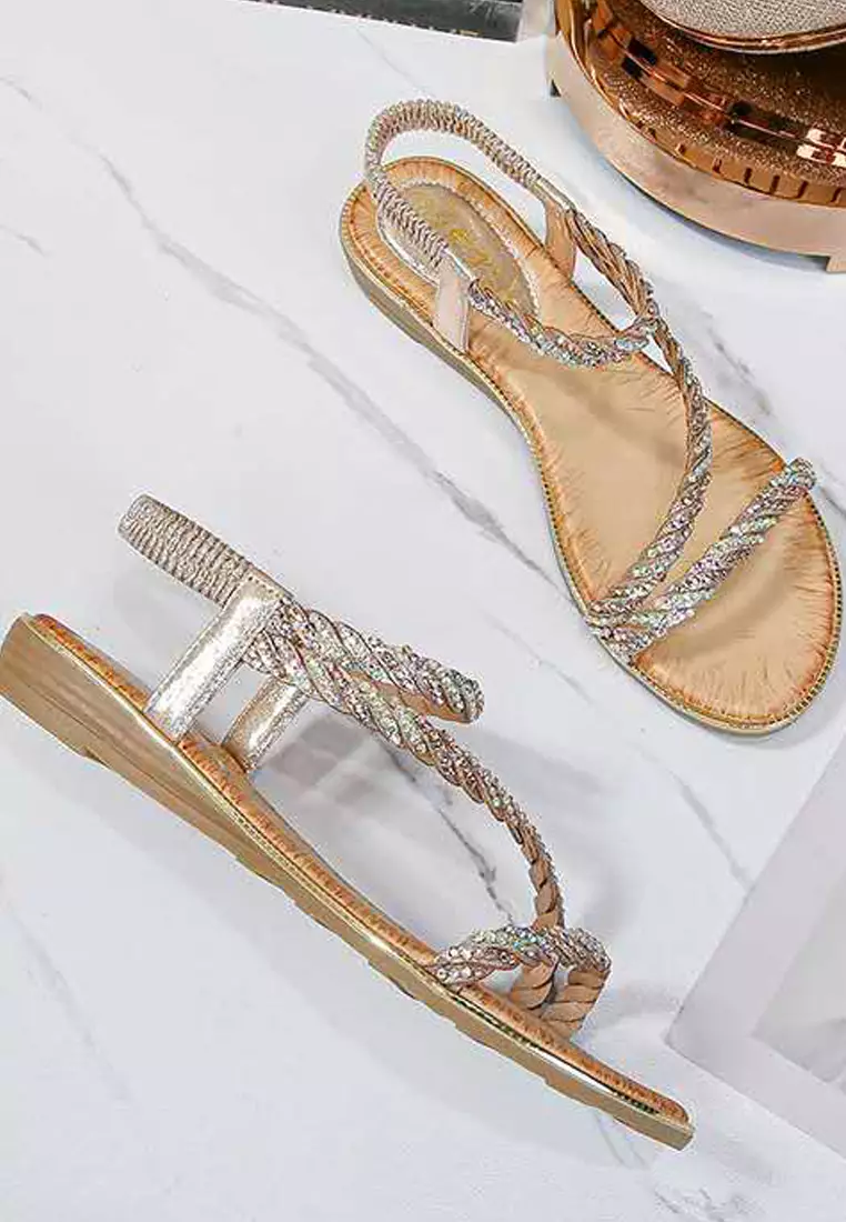 VANSA Iron stones Flat Sandals VSW-S1078