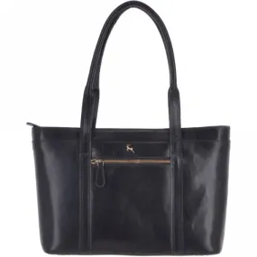 Vegetable Tanned Leather Bag Navy : V-23