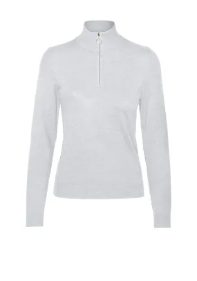 Vero Moda Happiness Zipped Pullover, Light Grey