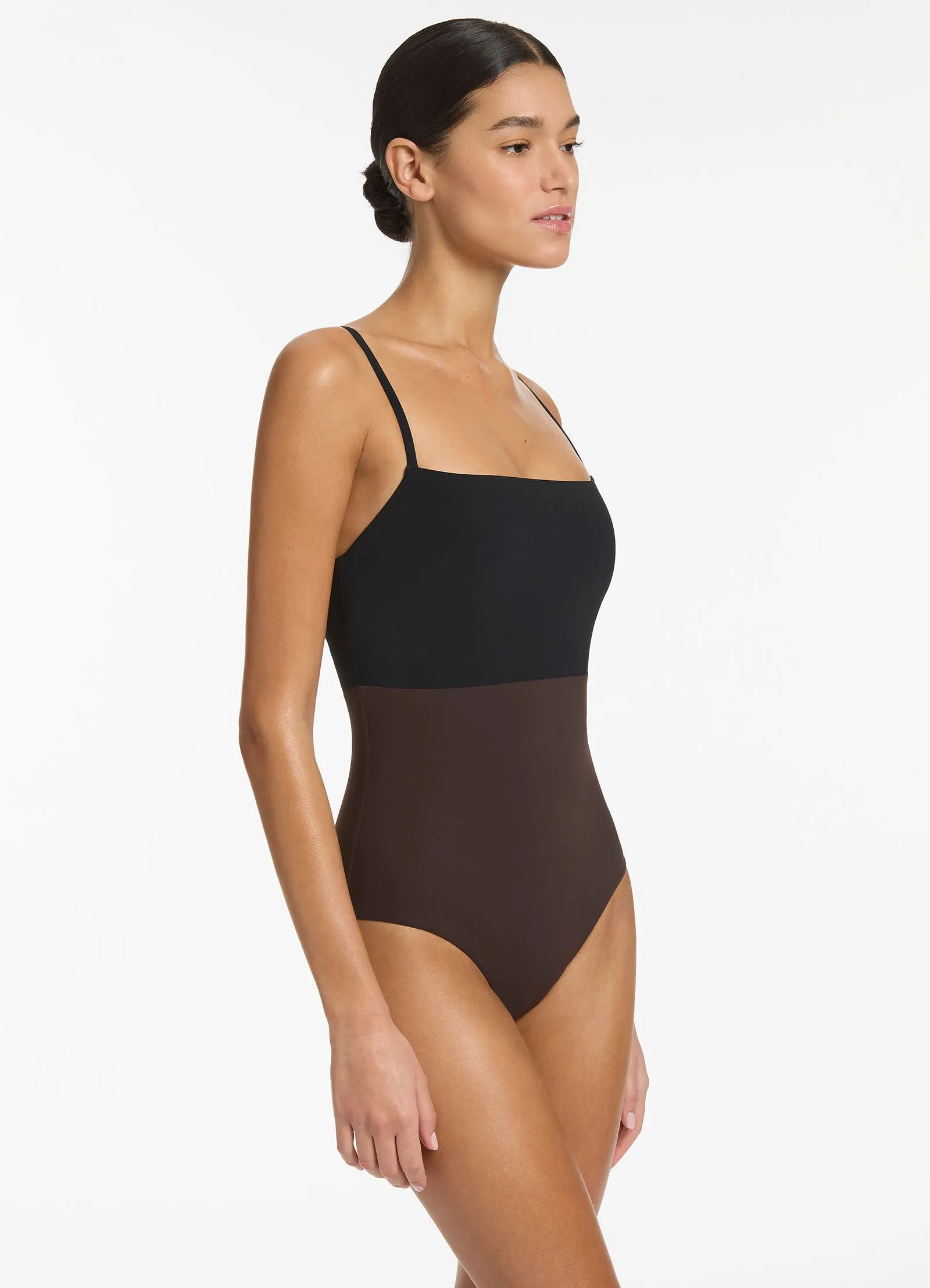 Versa Tank One Piece - Black/Chocolate