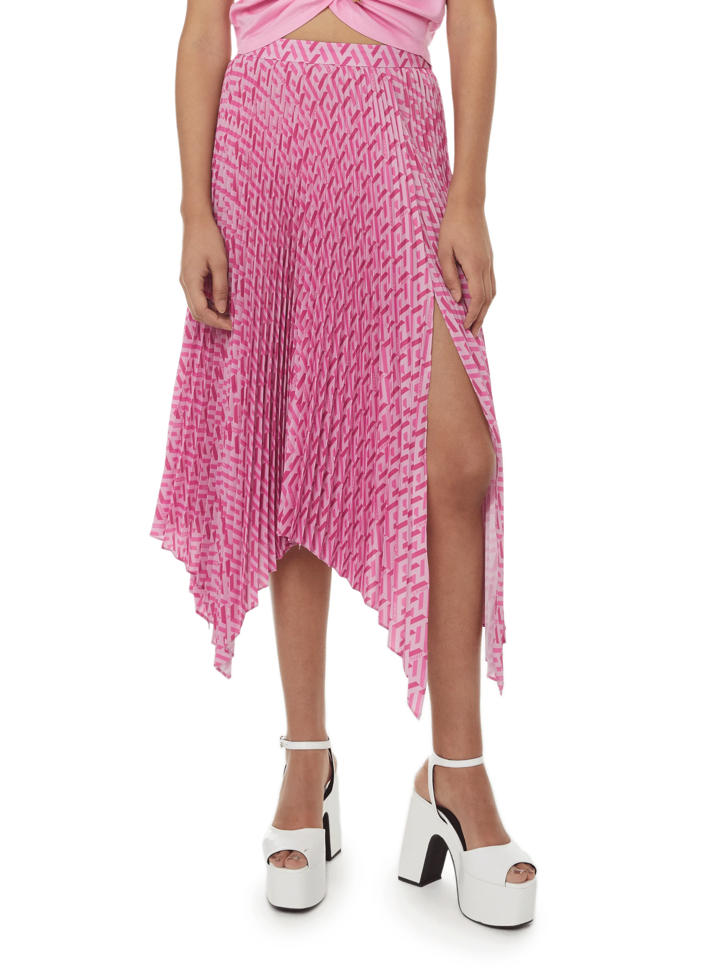 VERSACE  Flowing pleated skirt - Pink