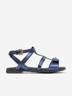 Versace Girls Medusa Heart Sandals in Navy