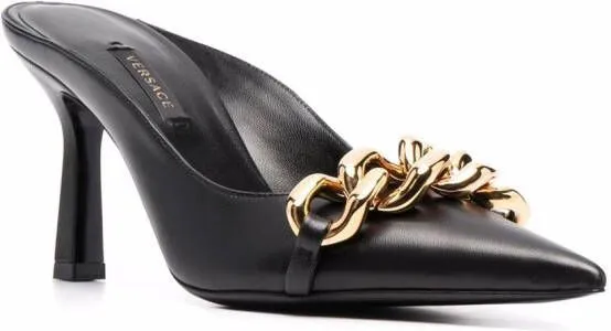 Versace Medusa chain-trim backless mules Black