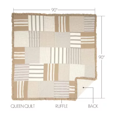 VHC Brands Vintage Stripe Reversible Quilt