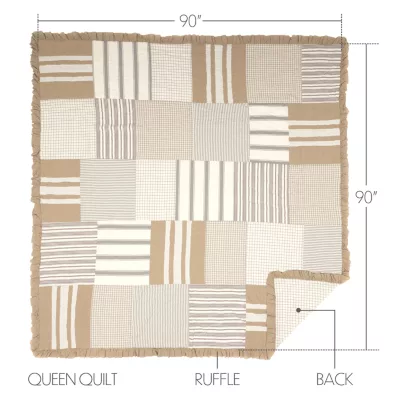 VHC Brands Vintage Stripe Reversible Quilt