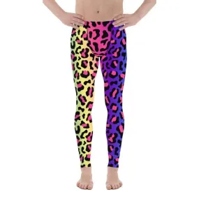 Vibrant Leopard Print Men's Leggings