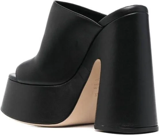 Vic Matie open-toe leather mules Black