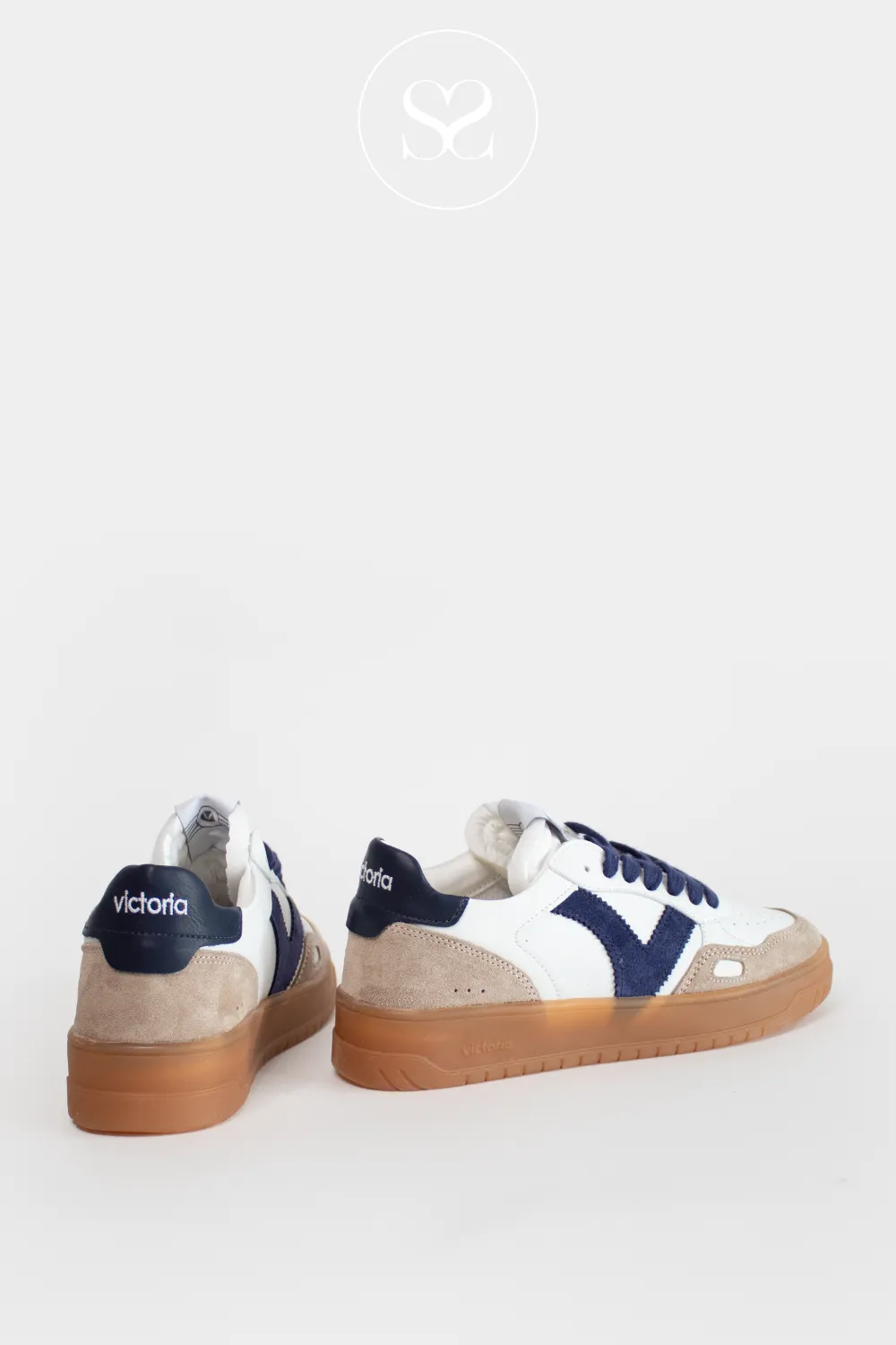 VICTORIA 1257125 BLUE/WHITE FLATFORM TRAINERS