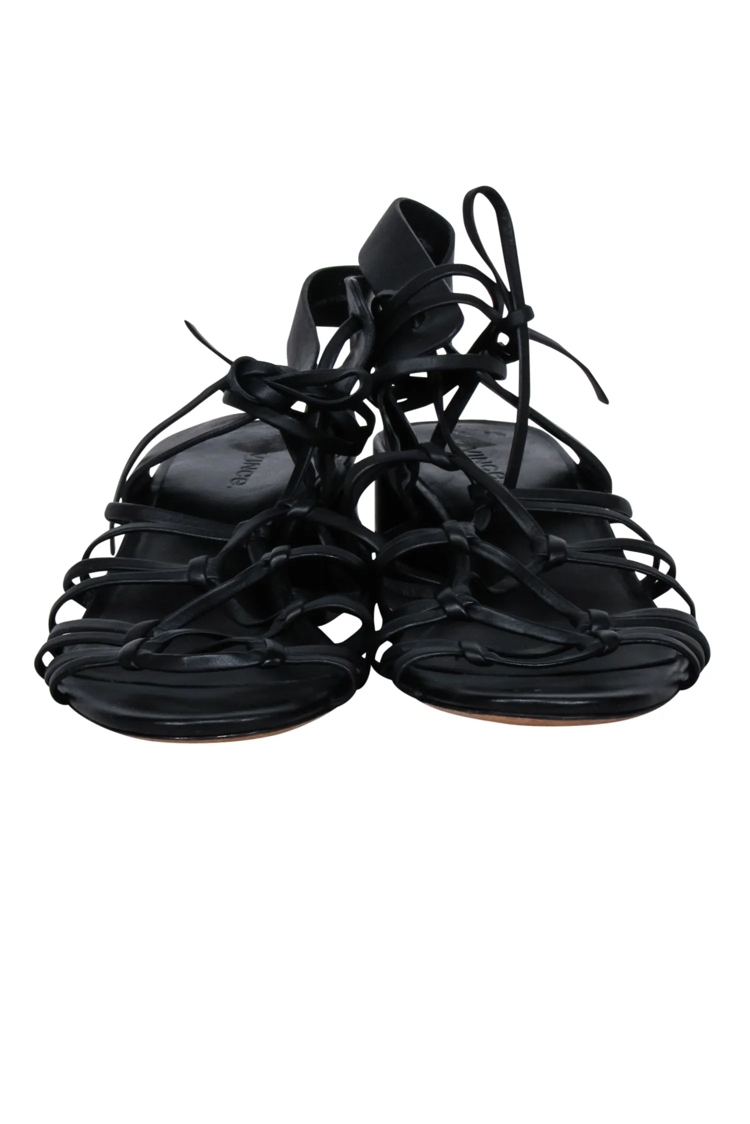 Vince - Black Leather Strappy Sandals Sz 9