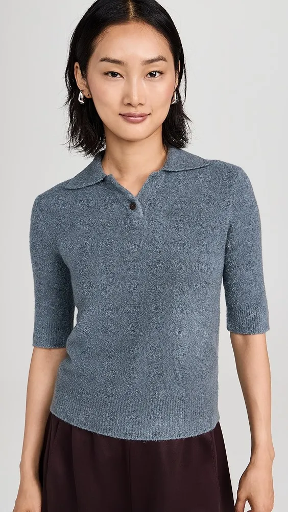 Vince   Soft Boucle Short Sleeve Polo 