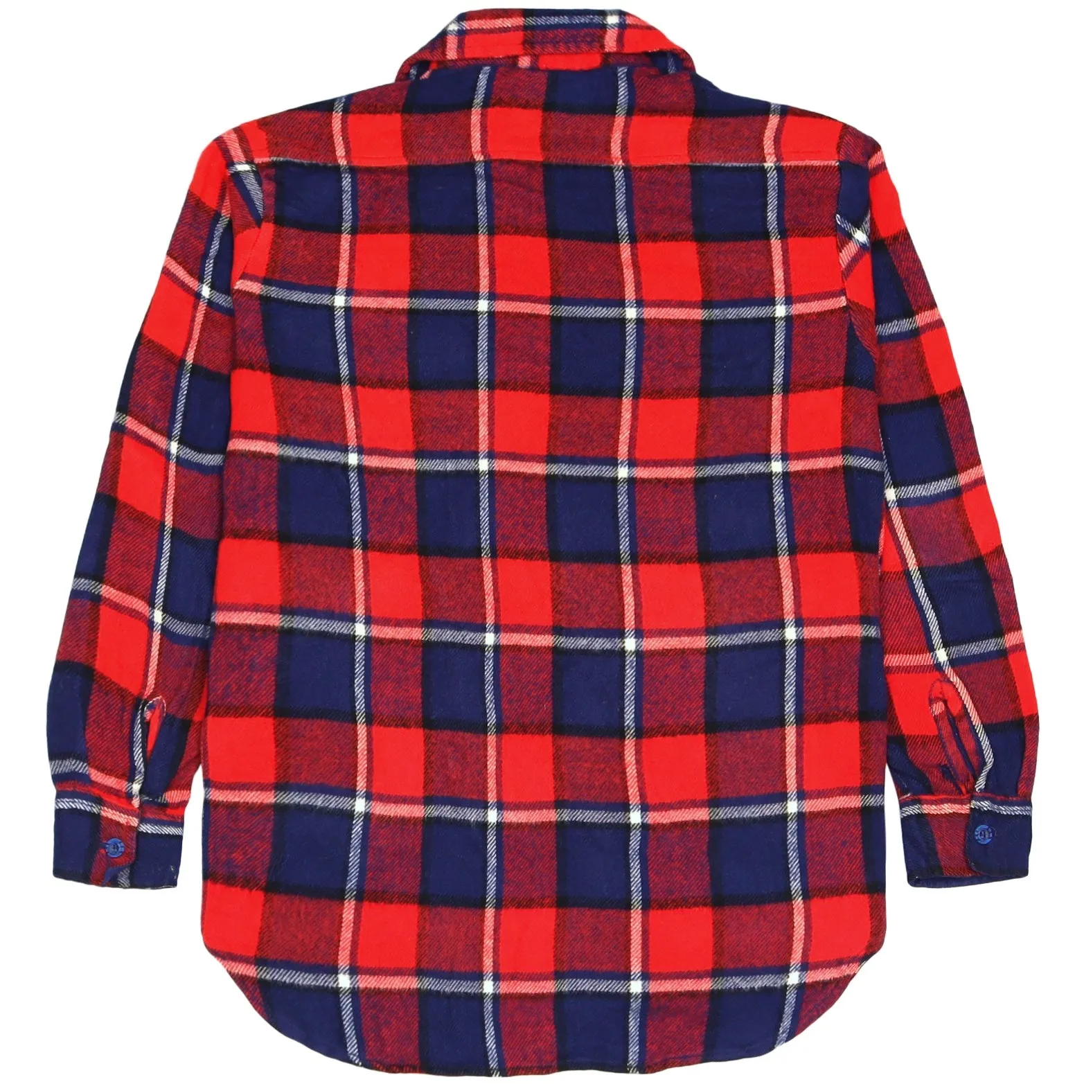Vintage Checkered Flannel Shirt Navy Red