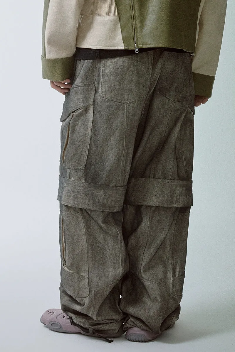 Vintage Dark Loose Cargo Pants