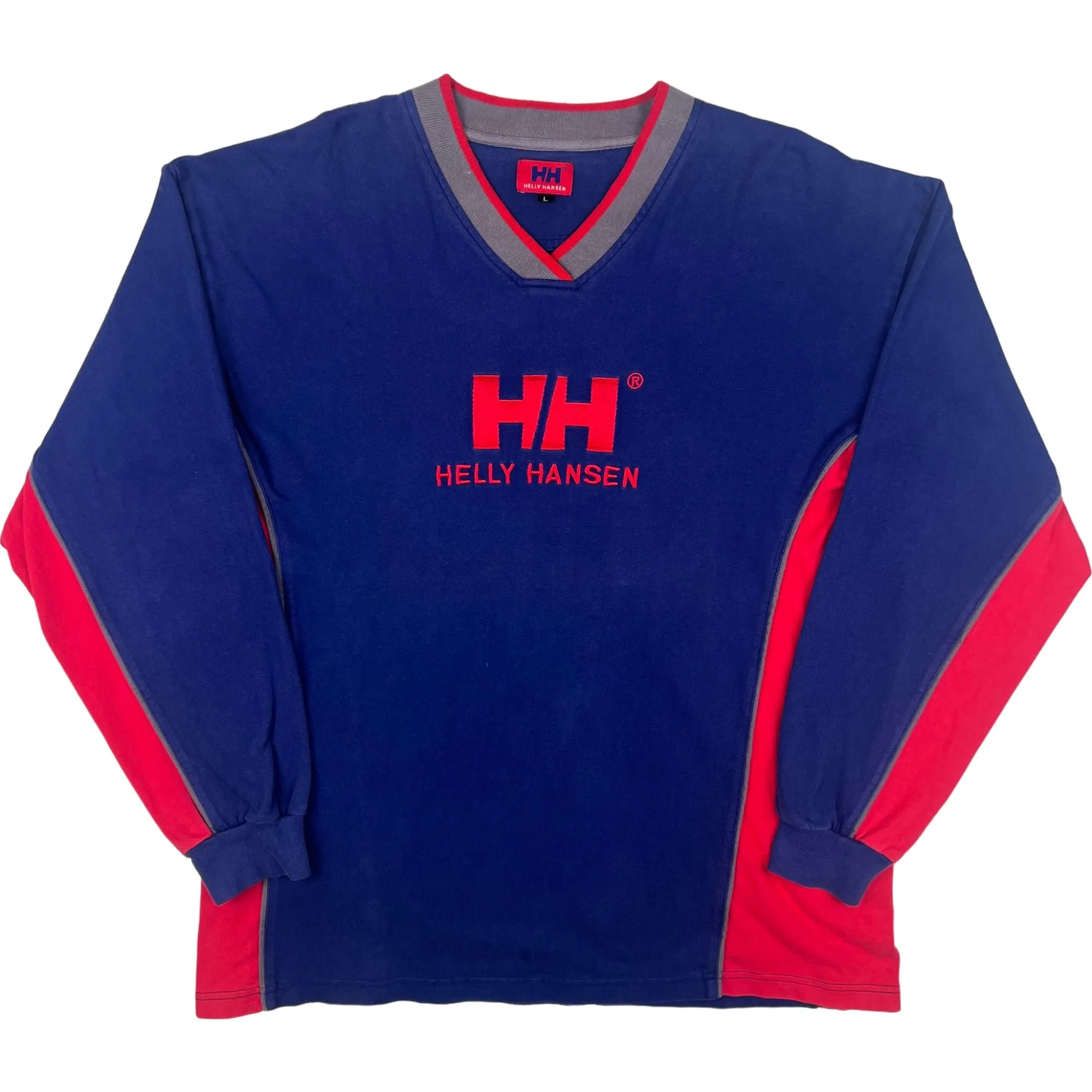 Vintage Helly Hansen Embroidered Logo Top National Snow Tour 2000 Sweatshirt Blue Red