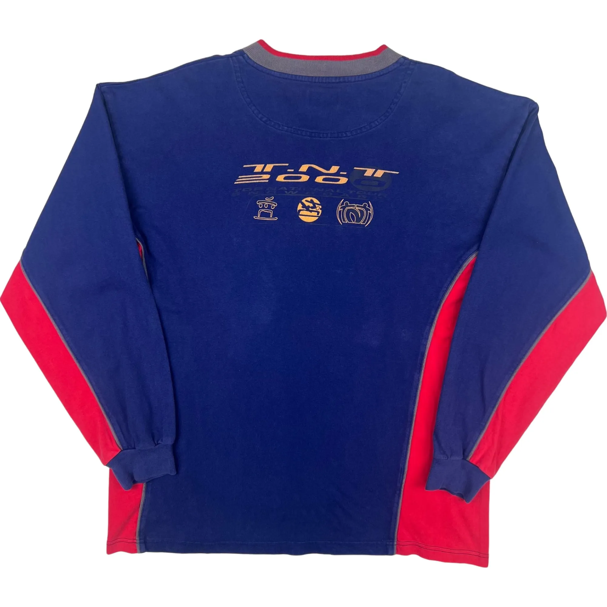 Vintage Helly Hansen Embroidered Logo Top National Snow Tour 2000 Sweatshirt Blue Red