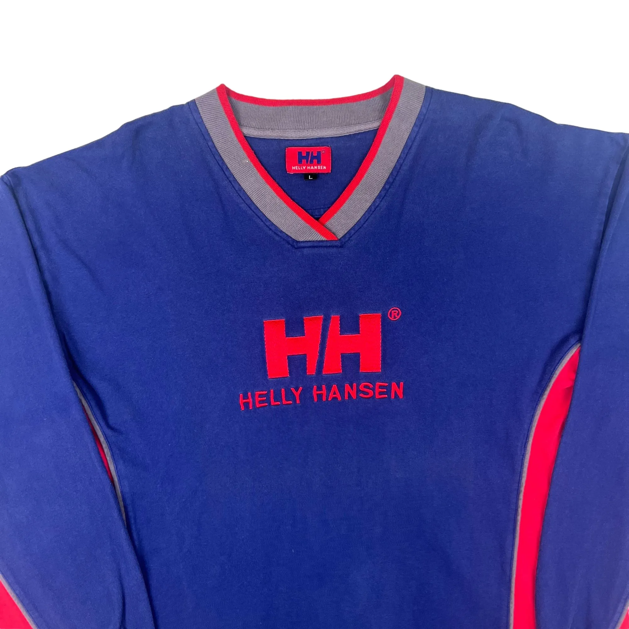 Vintage Helly Hansen Embroidered Logo Top National Snow Tour 2000 Sweatshirt Blue Red