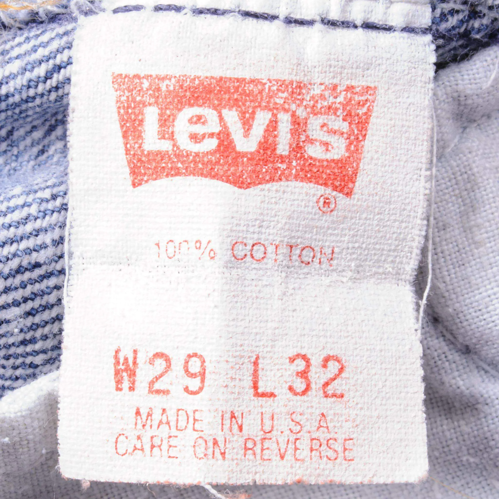 VINTAGE LEVIS 501 JEANS INDIGO ERA 1988-1993 SIZE W29 L31 MADE IN USA