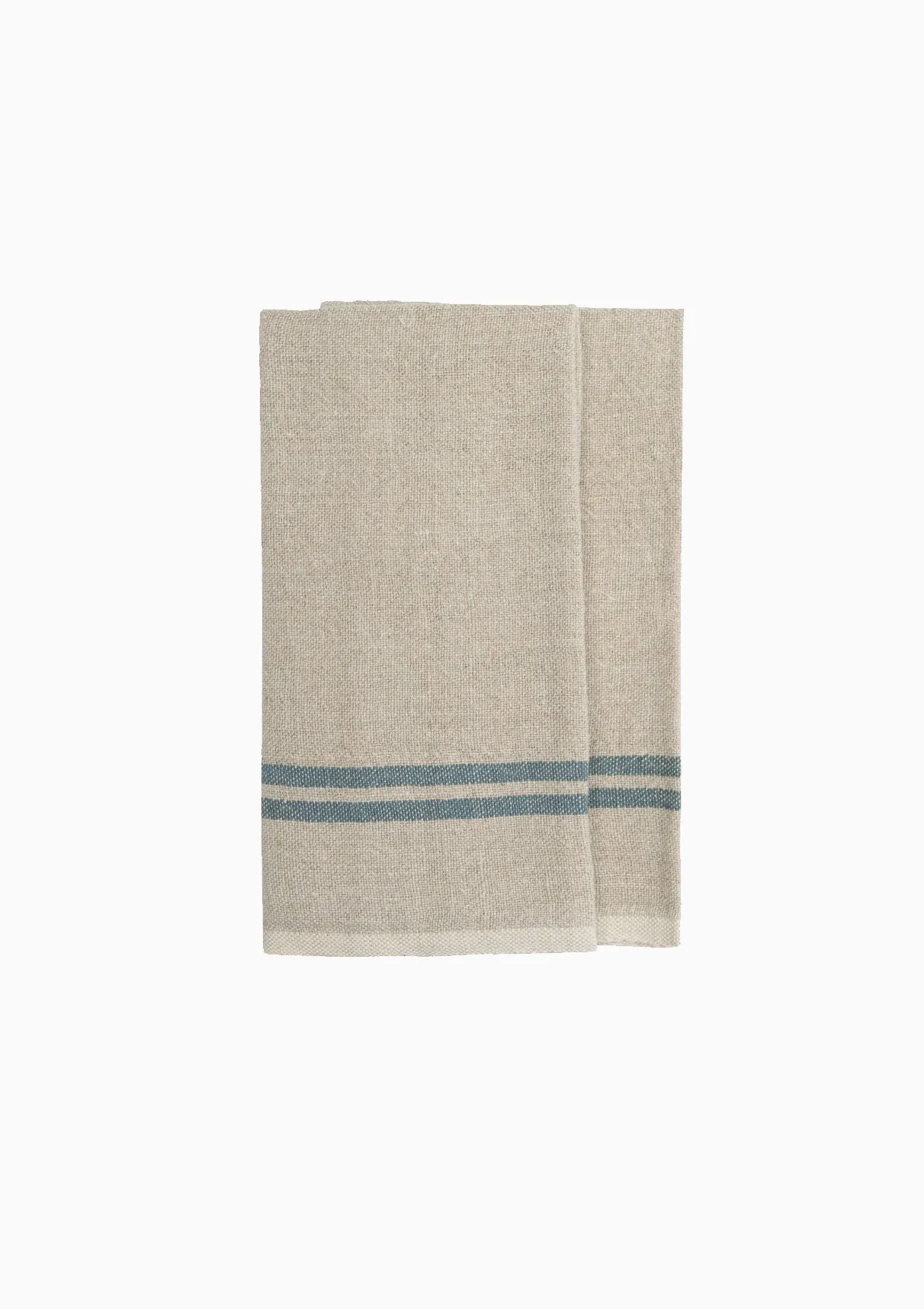 Vintage Linen Towels Set of 2 | Natural/Blue
