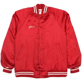 Vintage Red Satin Baseball Jacket