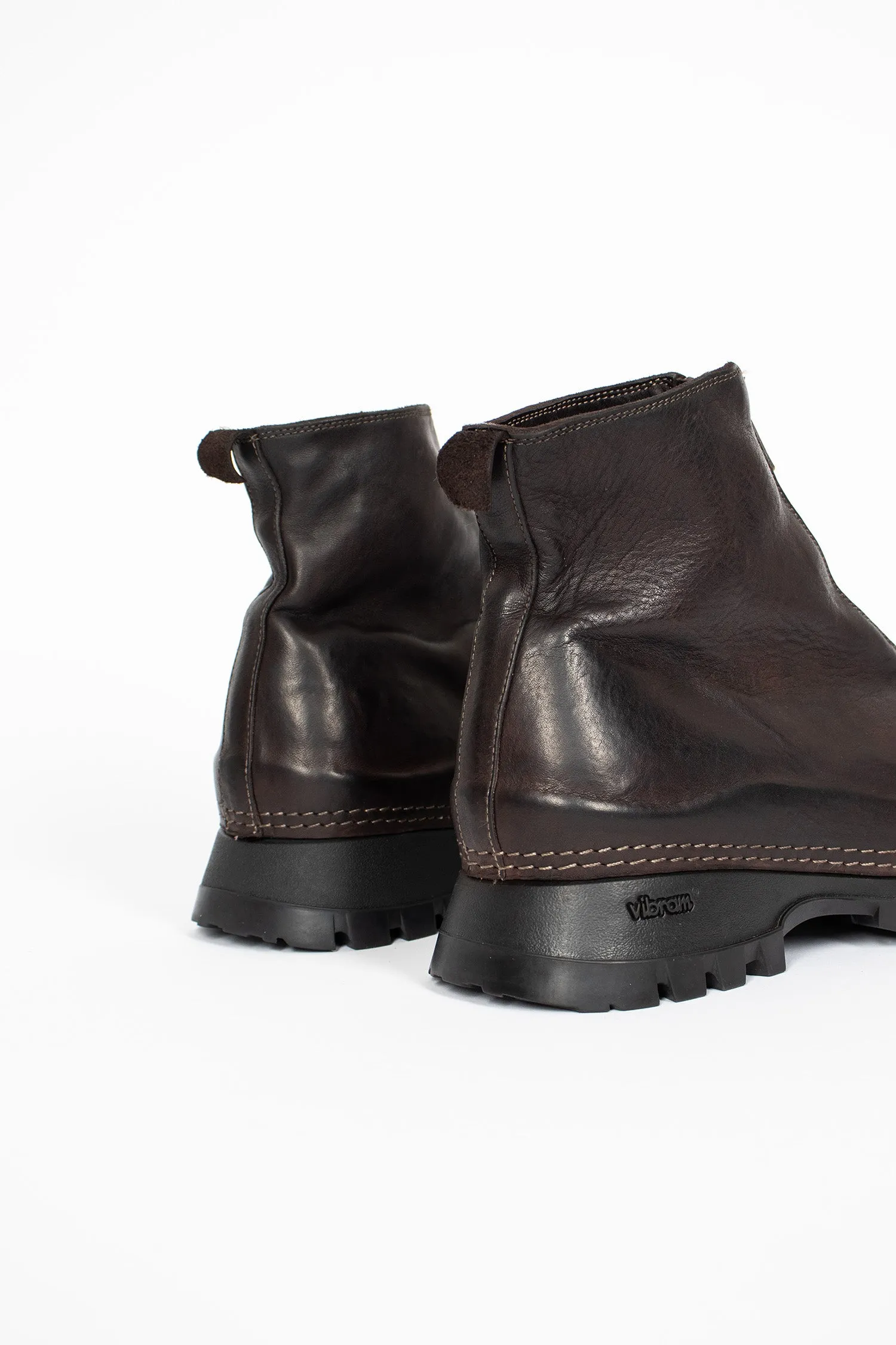 VS01 Zip Front Half Boot CV60T Brown