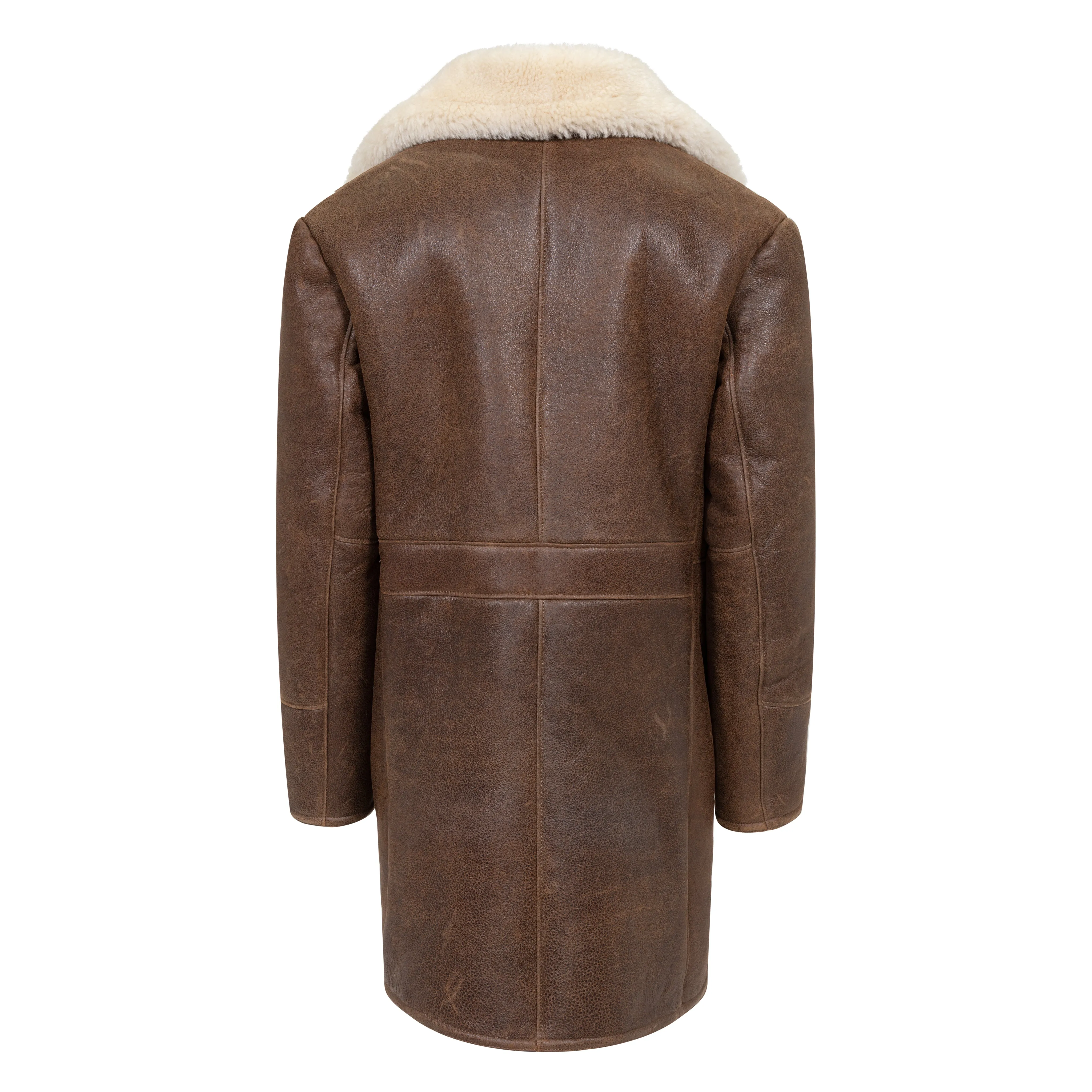 Warm Winter Button-Up Sheepskin Trench Coat Style #6110