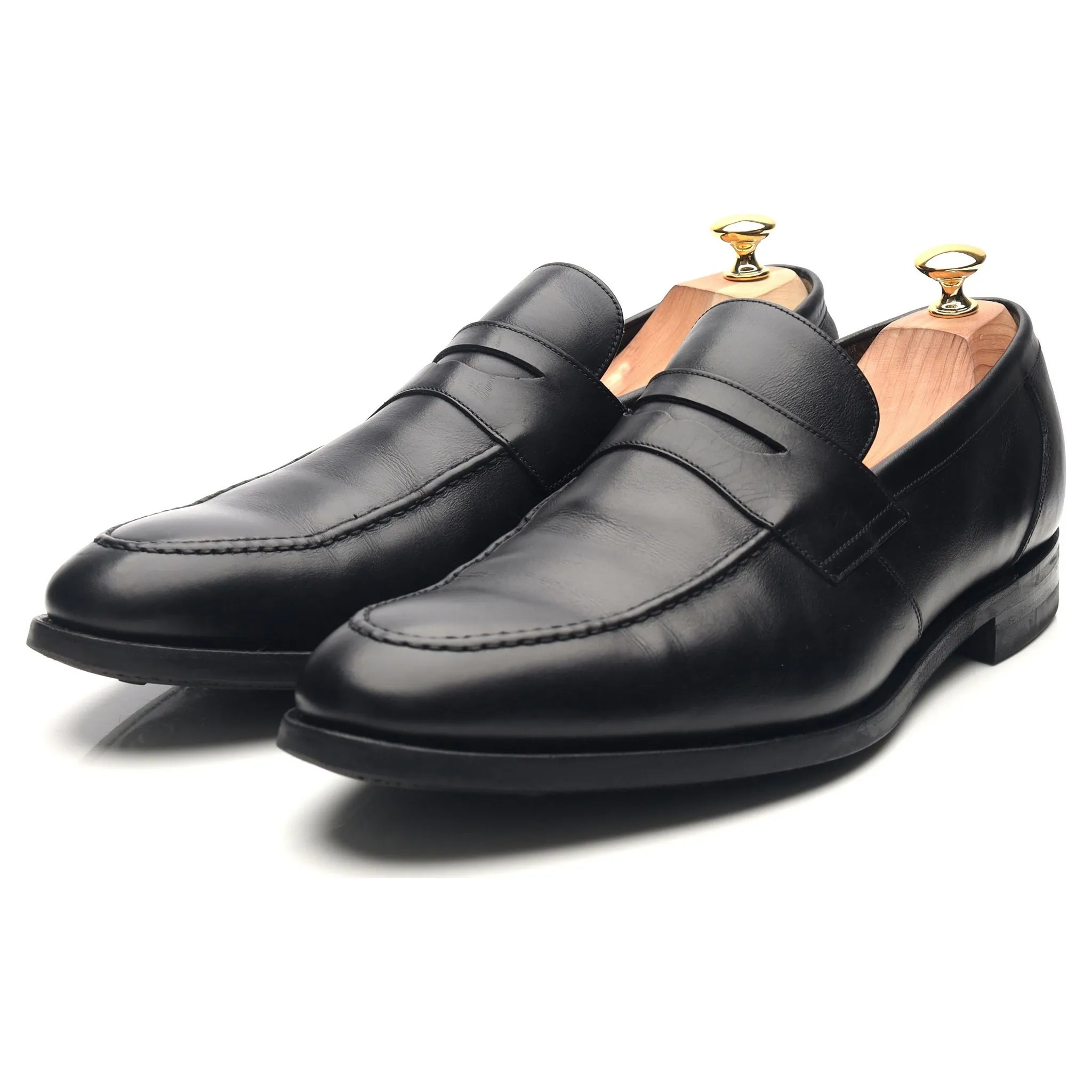 'Warner' Black Leather Loafers UK 11.5 F