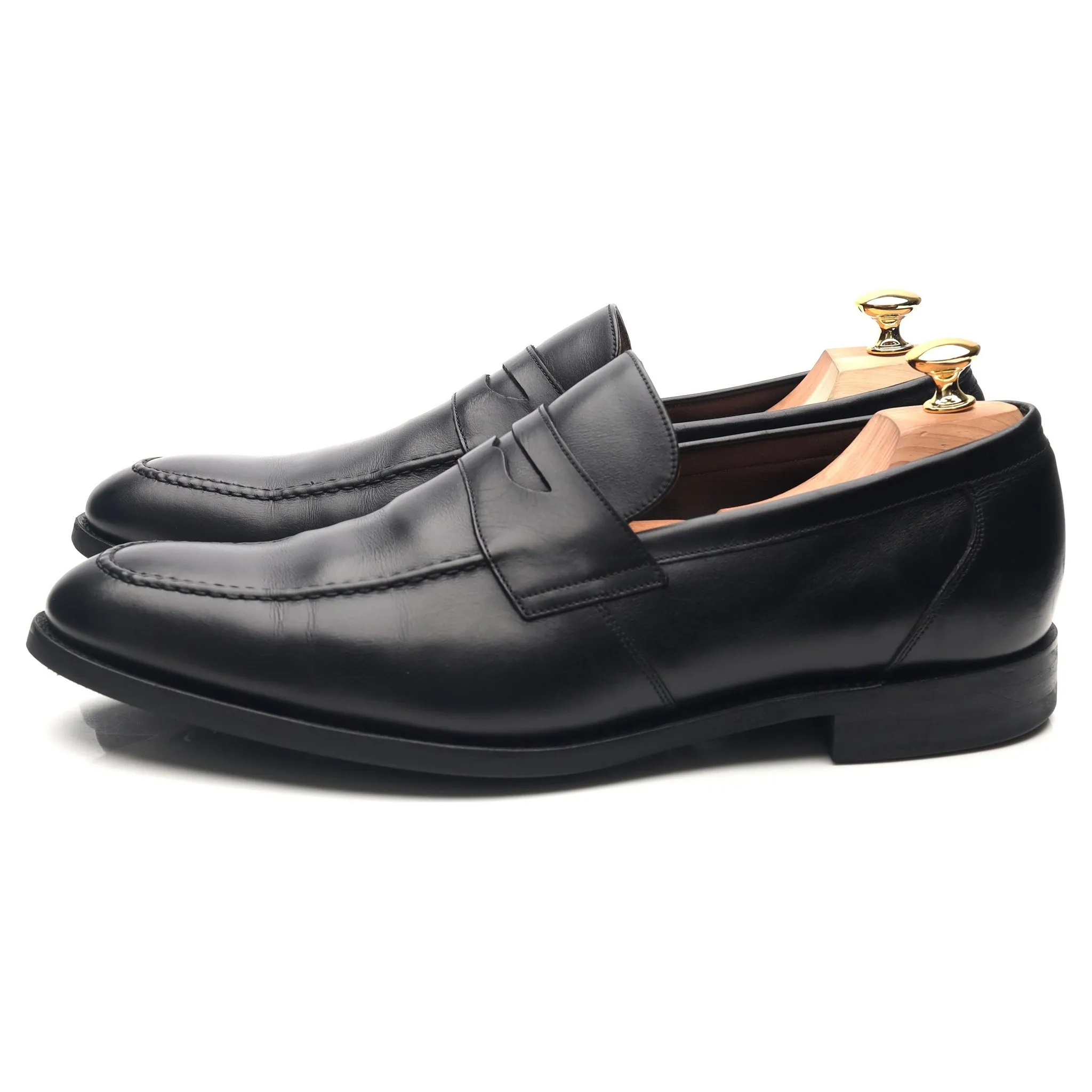 'Warner' Black Leather Loafers UK 11.5 F