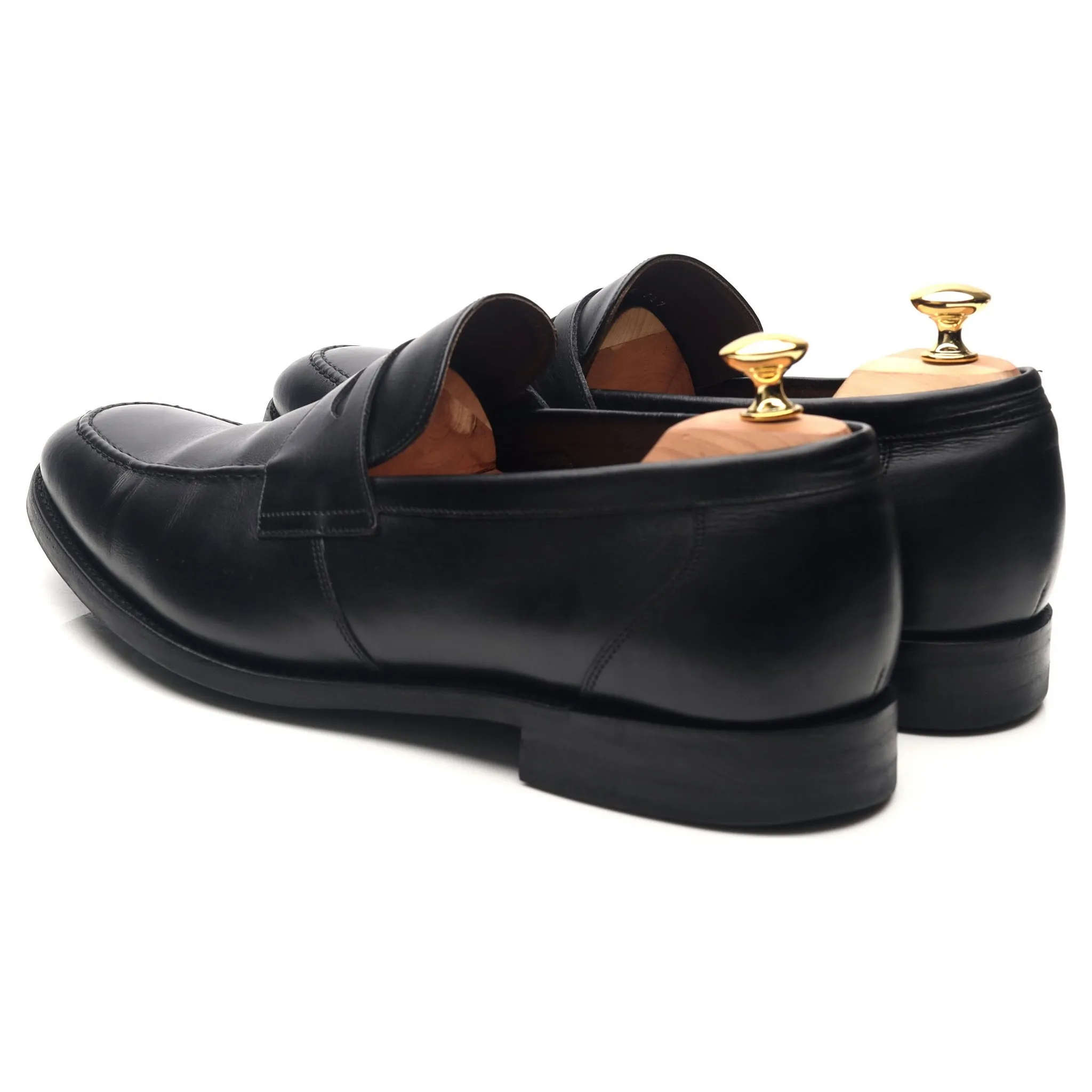 'Warner' Black Leather Loafers UK 11.5 F