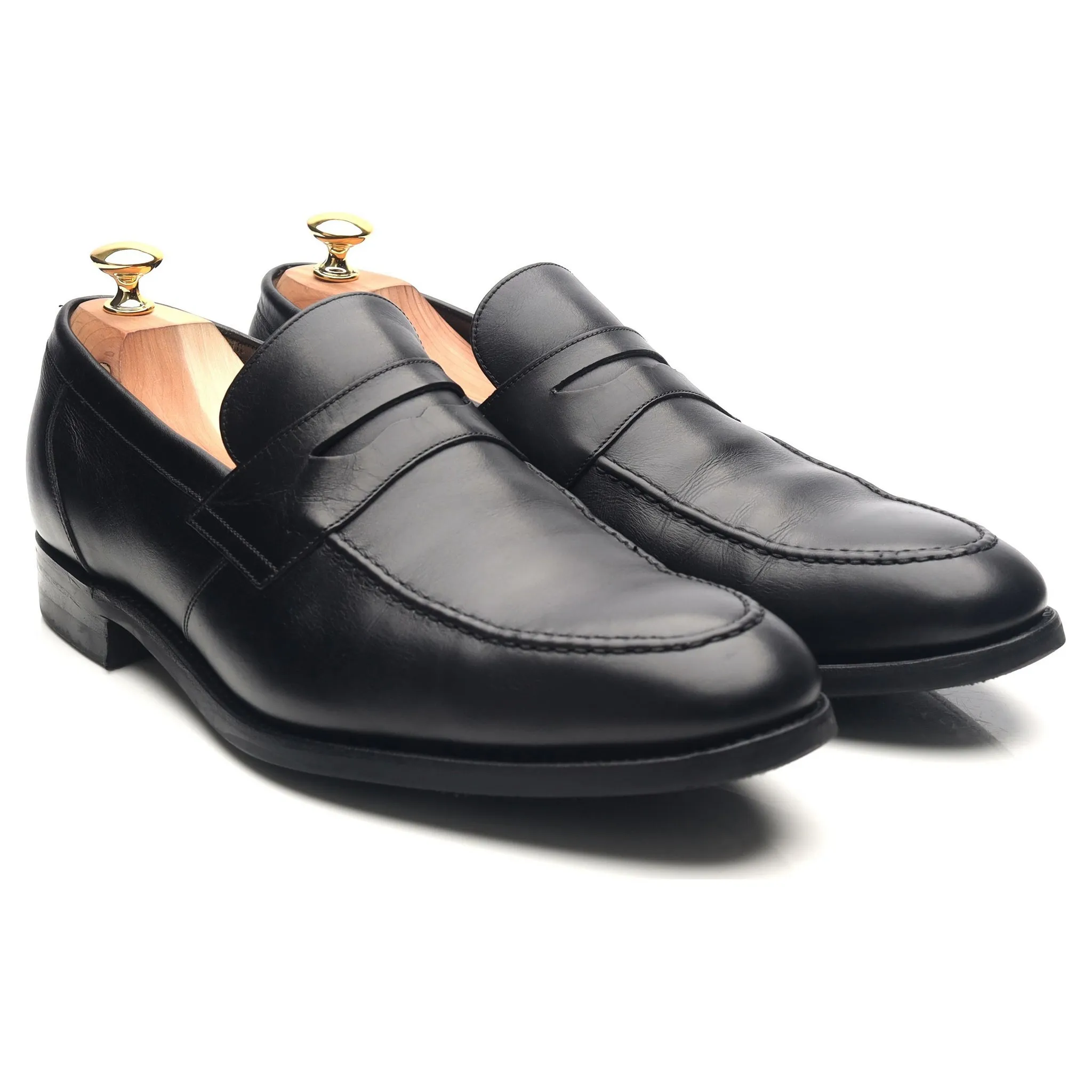 'Warner' Black Leather Loafers UK 11.5 F