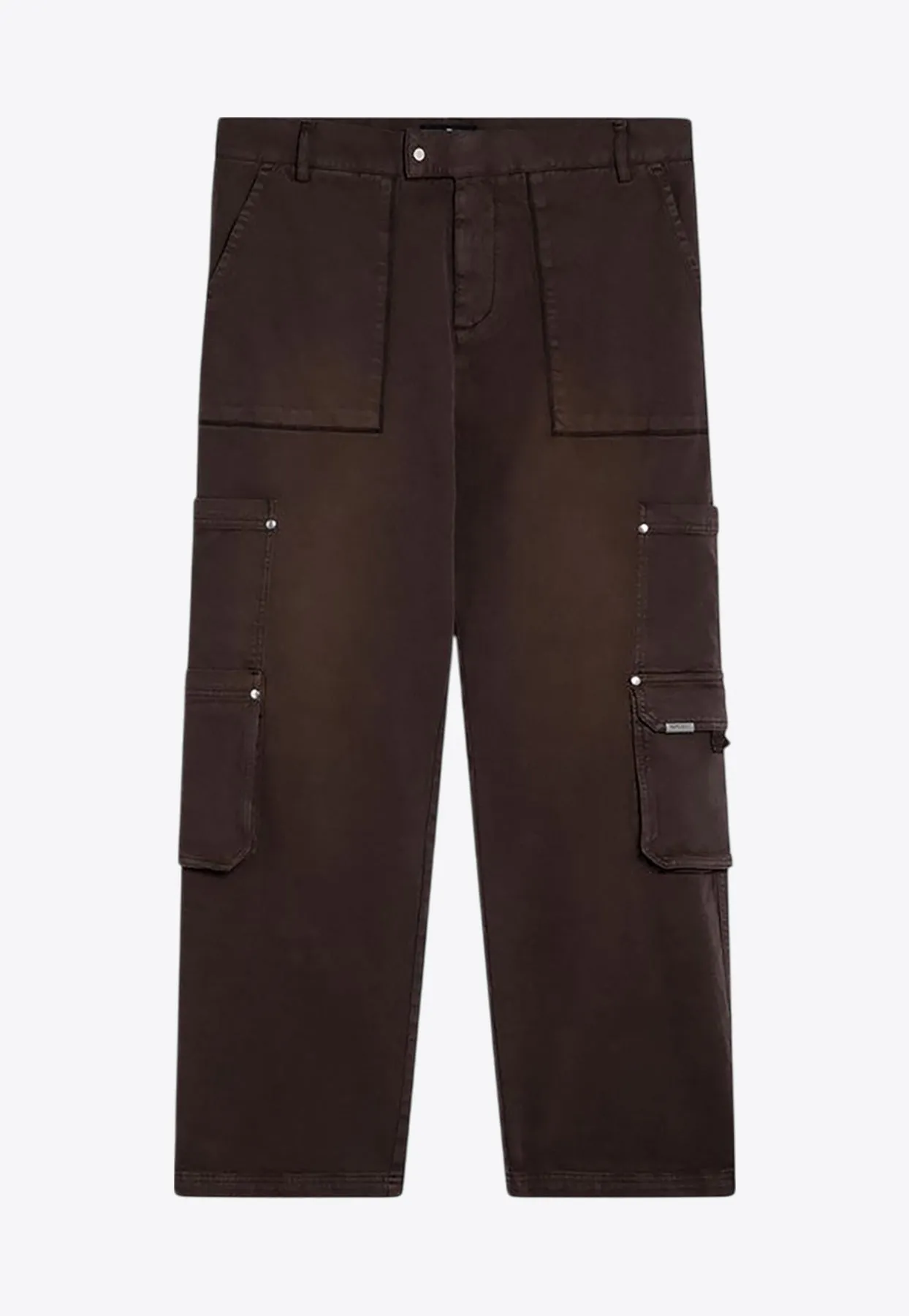 Washed-Effect Cargo Pants