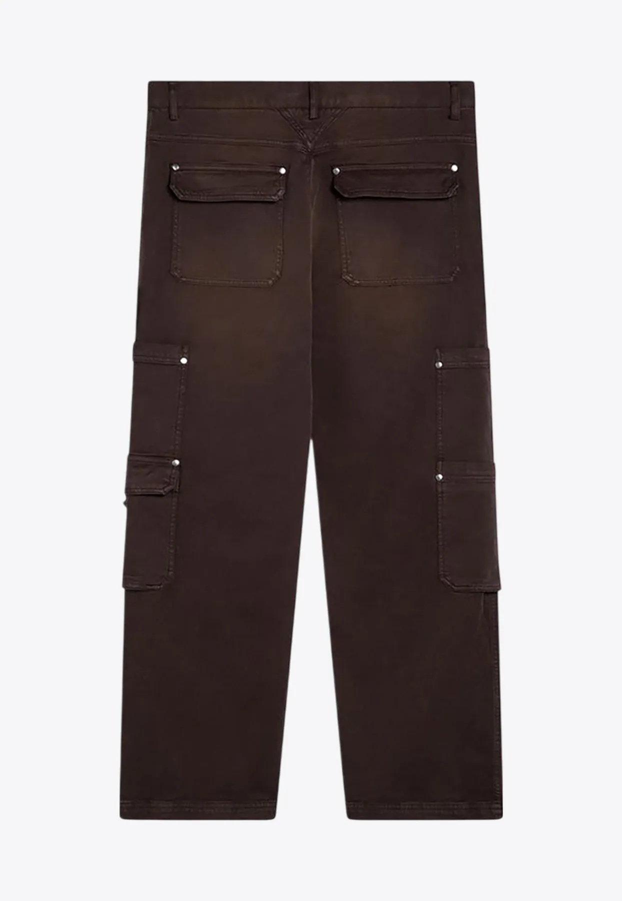 Washed-Effect Cargo Pants