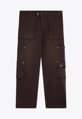 Washed-Effect Cargo Pants