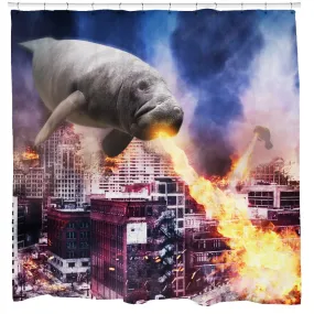 When Manatees Attack Shower Curtain