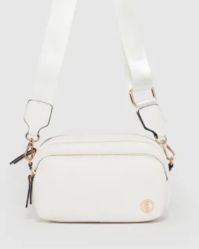 White Amalia Strap Crossbody Bag