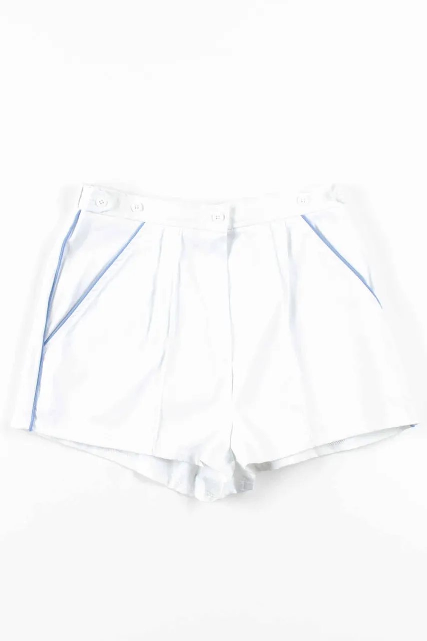 White & Blue Pleated Tennis Shorts (sz. Small)