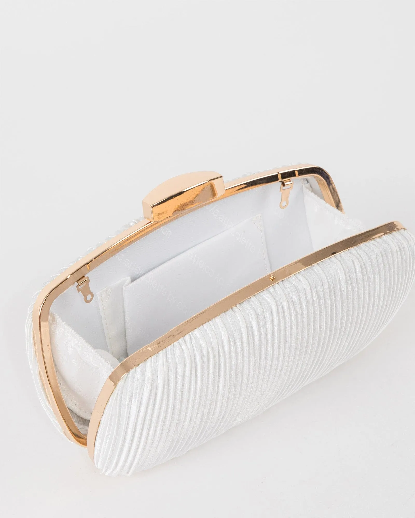 White Classic Hardcase Clutch Bag