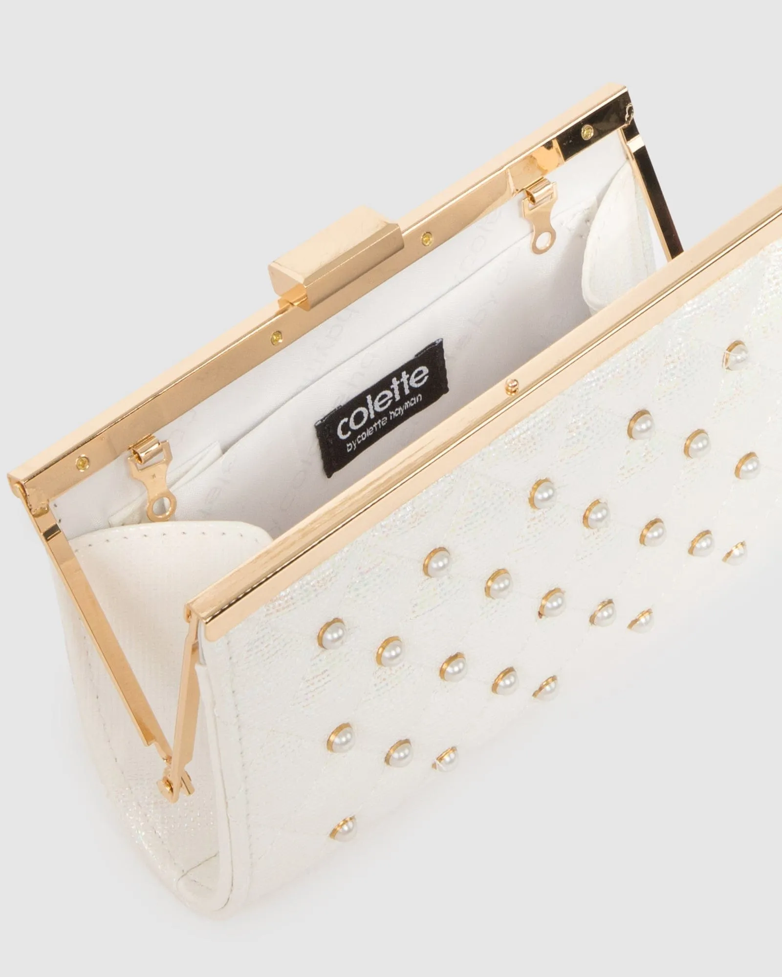 White Kids Quilt Clutch Bag