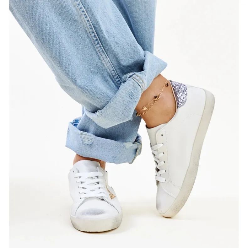 White sneakers with a worn effect by Gombol