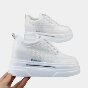 White Womens Platform Sneakers