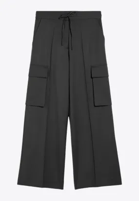 Wide-Leg Wool Cargo Pants